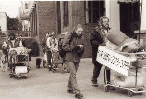 Shopping cart parades from the early movements of Camp Dignity